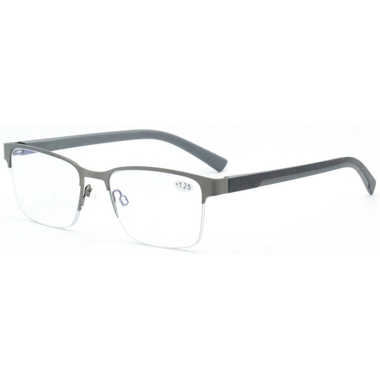 Dachuan Optical DRM368032 China Supplier Half Rim Metal Reading Glasses With Double Color Legs (1)